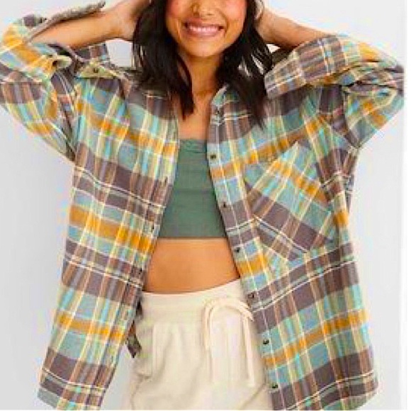 Aerie by American Eagle Plaid Button Up Flannel - Picture 5 of 5
